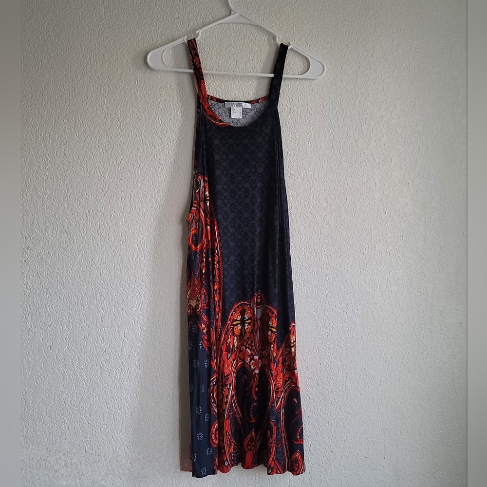 Lascana by Venus Womens XL Extra L Sleeveless beautiful patterned Dress Red/Na